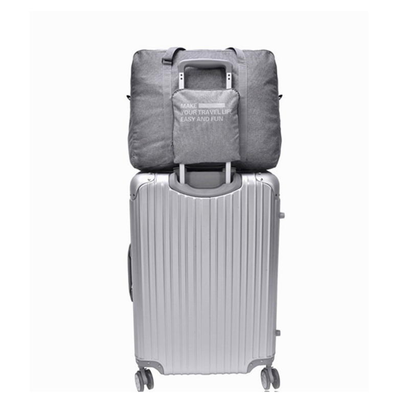 Factory logo printed custom large capacity foldable nylon travel bag for short travel