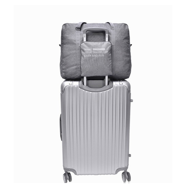 Factory logo printed custom large capacity foldable nylon travel bag for short travel