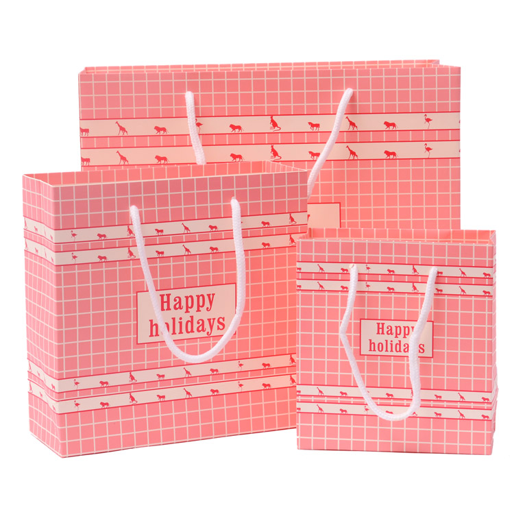  Customized logo packaging shopping rainbow printed handbag christmas colorful printing gift custom paper bag