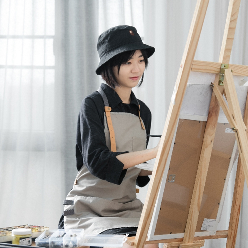 Custom logo printed high-end creative different canvas cotton apron for kitchen