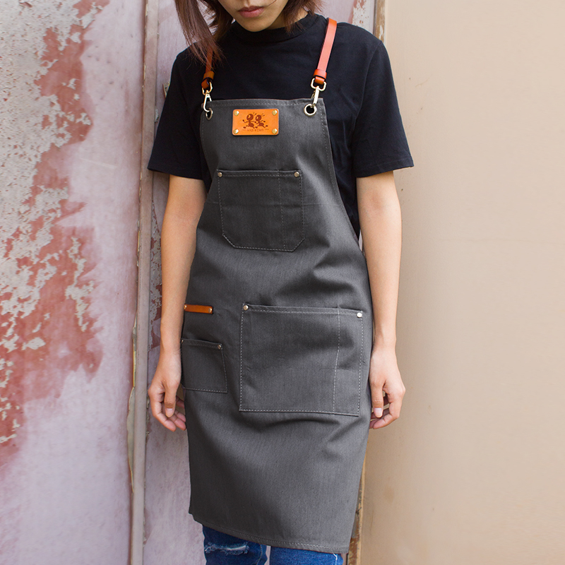 Wholesale top grade eco-friendly oil proof denim apron for kitchen cooking