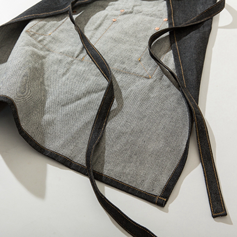 Superior Custom Original Design Denim Apron For Barista Or Restaurant Multi-function Tooling Apron