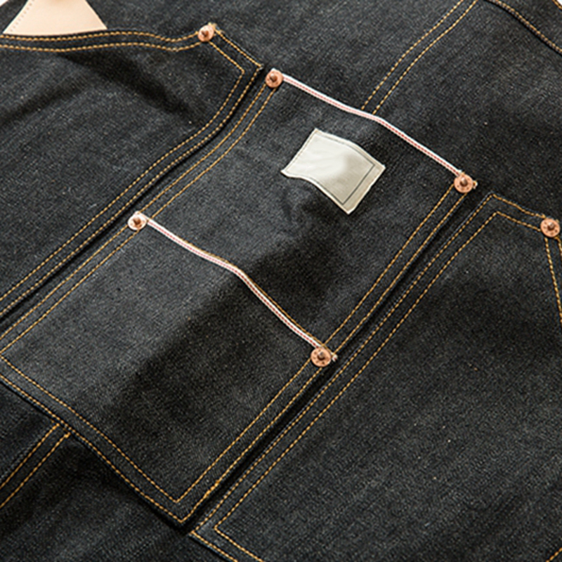 Original Custom Fashionable Design Superior Denim Fabric Barista Barber Carpenter Multi-function Work Waist Apron