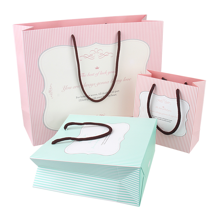 Factory customize coated fold able paper bag for luxury gift paper shopping bag