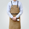 Wear-resistant Thick Canvas Fabric Combine Leather Belts Fashion Tooling Apron for Cafe Or Studio Workwear Custom Logo