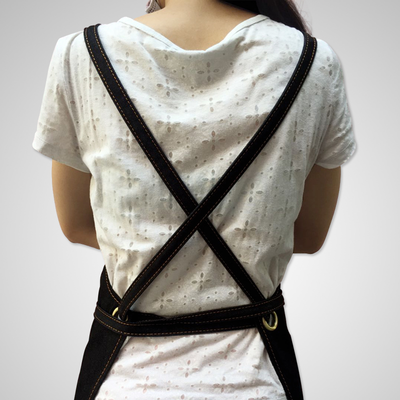 Customized Cowboy Style Cafe West Restaurant Studio Tattoo Workshop Overalls Canvas Work Apron Logo Custom