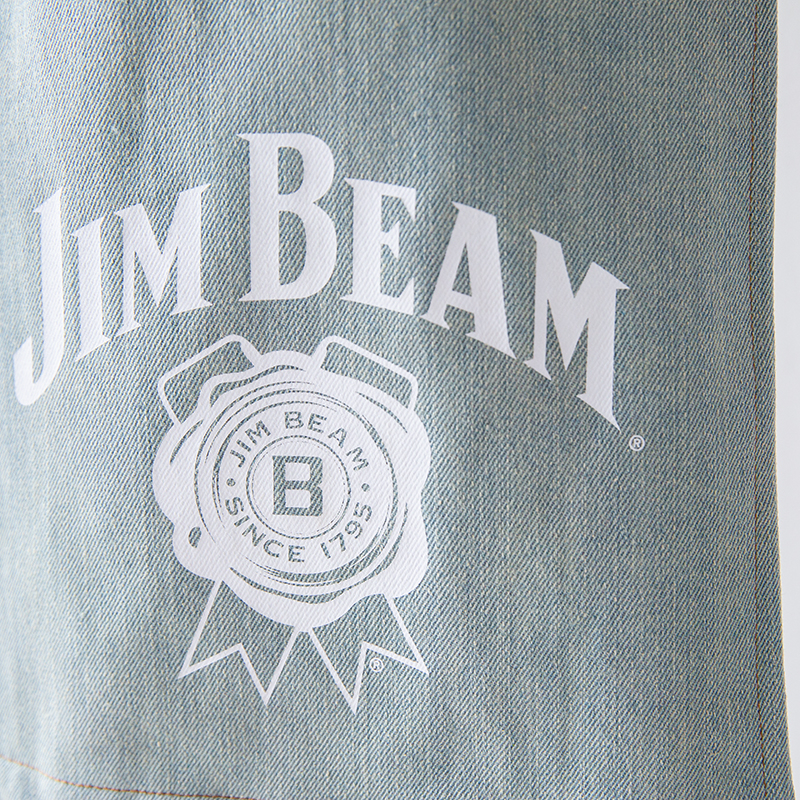 Factory logo silk screen printing cotton canvas denim waist apron 