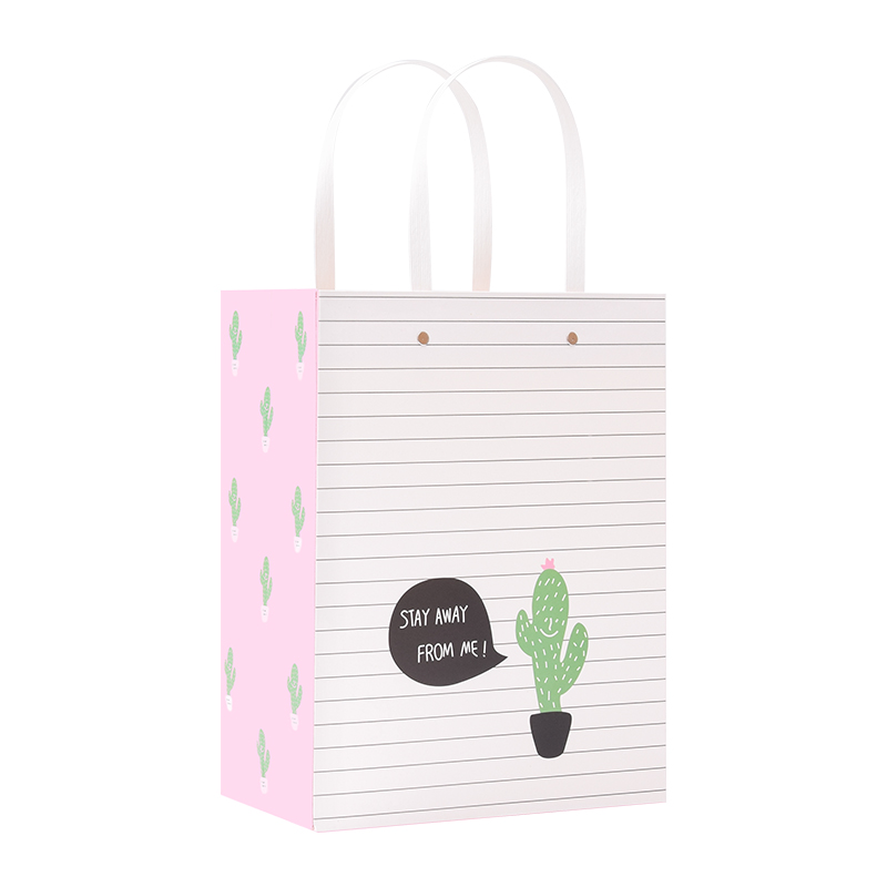 Cute pattern design waterproof and durable gift paper bag with high quality 
