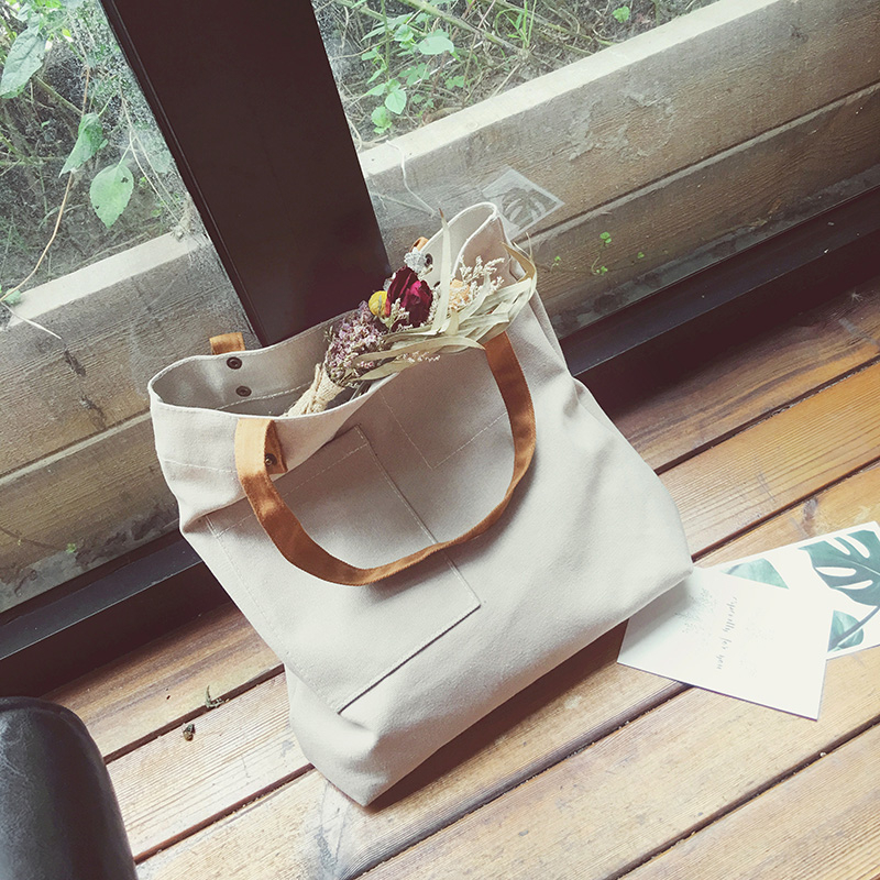 Daily Korea shoulder bag large capacity cloth bag literary fresh student simple versatile chic canvas bag