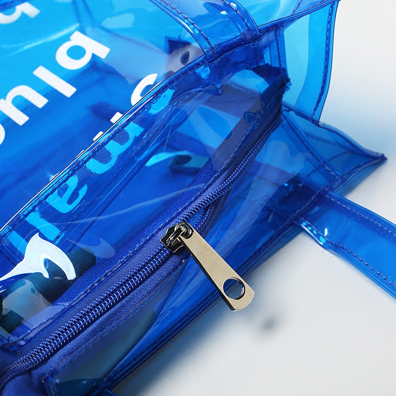 Customized printed plastic clear tote pvc bag 