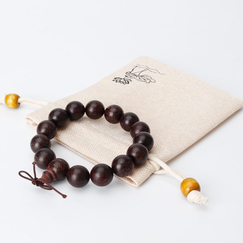 Logo printing eco friendly breathable linen drawstring gift bag