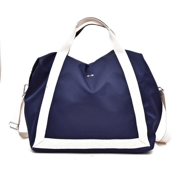 Fashion simple ladies black and white stitching shoulder baggage bag fitness bag travel tote bag