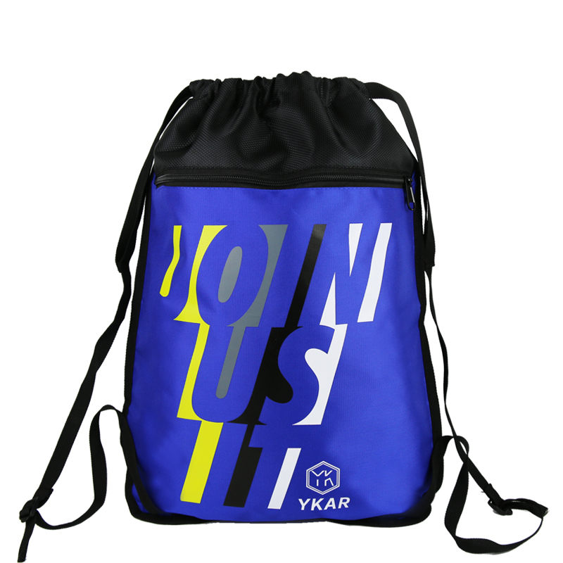 Custom polyester drawstring backpack waterproof outdoor sports light fitness football bag