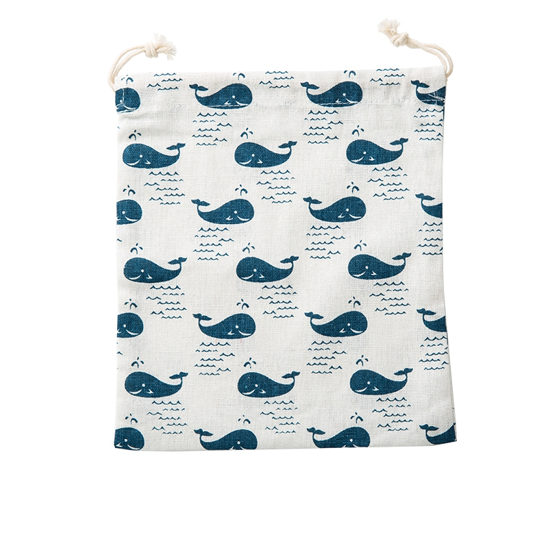 Multi-purpose portable and durable linen drawstring bag with customized logo