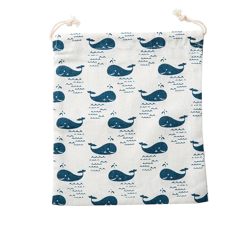 Multi-purpose portable and durable linen drawstring bag with customized logo