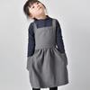 Adult childrens custom logo apron Japanese style studio floral pleated skirt with cotton and linen apron