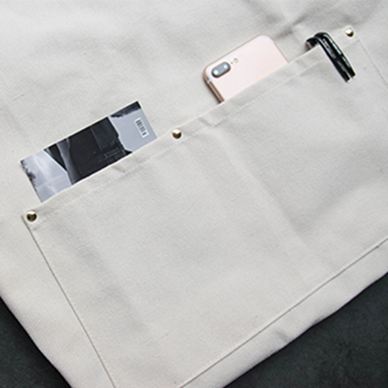 Wholesale Custom Logo White Canvas Household Apron