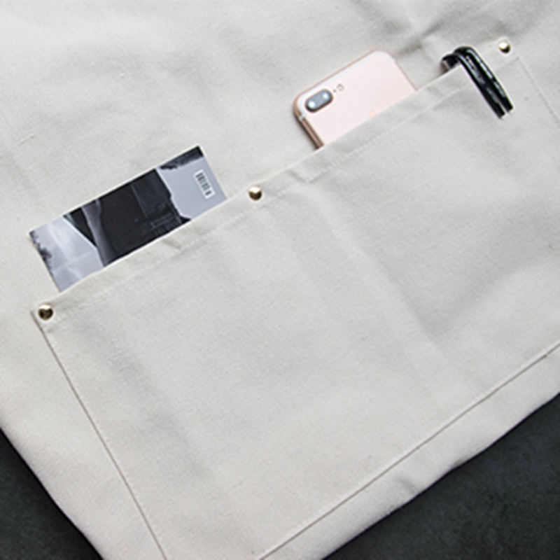 Wholesale Custom Logo White Canvas Household Apron