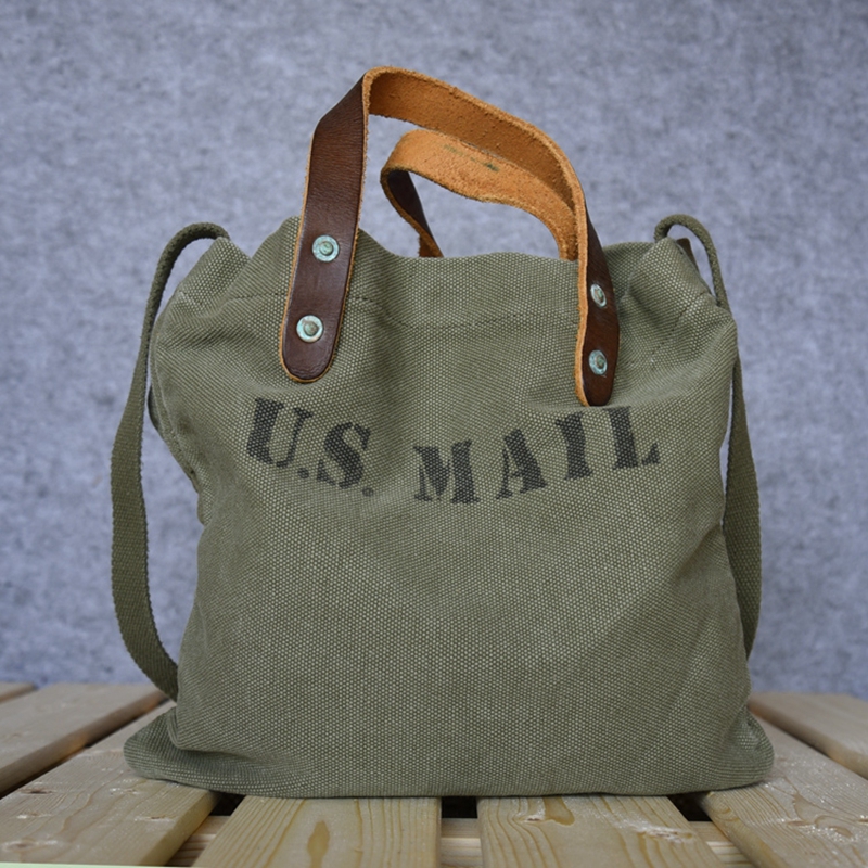 High quality vintage durable large canvas tote shopping bag for men