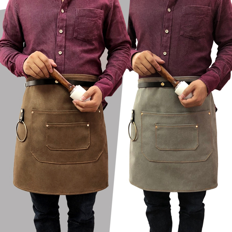 Custom Factory Wholesale Good Quality Barista Barber Chef Carpenter Workshop Tool Waist Half Apron