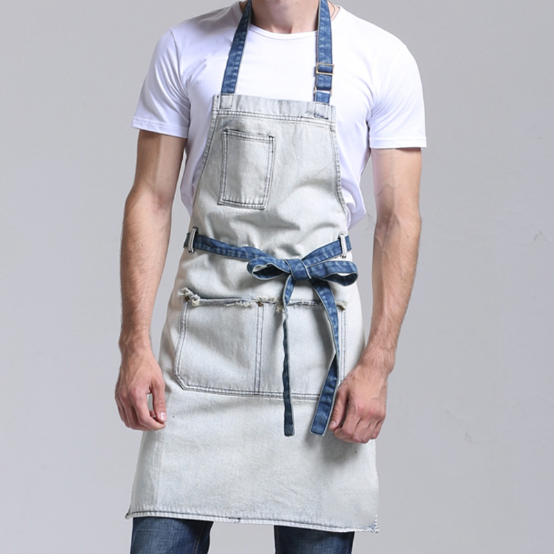 High quality vintage fashion durable cafe bakery restaurant general waiter work apron with logo custom
