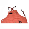 Fashion Custom Bright Brick Red Barber Salon Shop Work Apron with Pockets