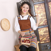 New Adult Sexy Bohemian Style Printing Soft Canvas Fabric Apron Elegant Ethnic Style Waist For Ladies