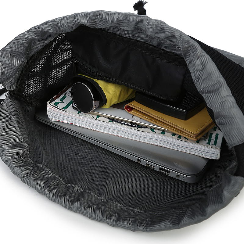 Waterproof outdoor travel lightning logo backpack sports fitness drawstring bag unisex