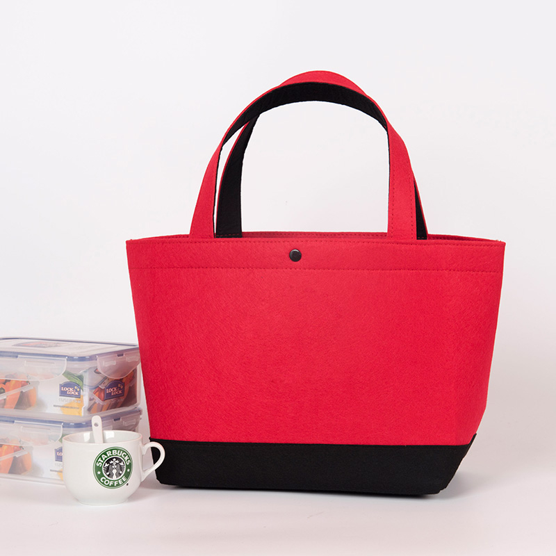 Popular handbag logo printed customized shopping felt tote bags