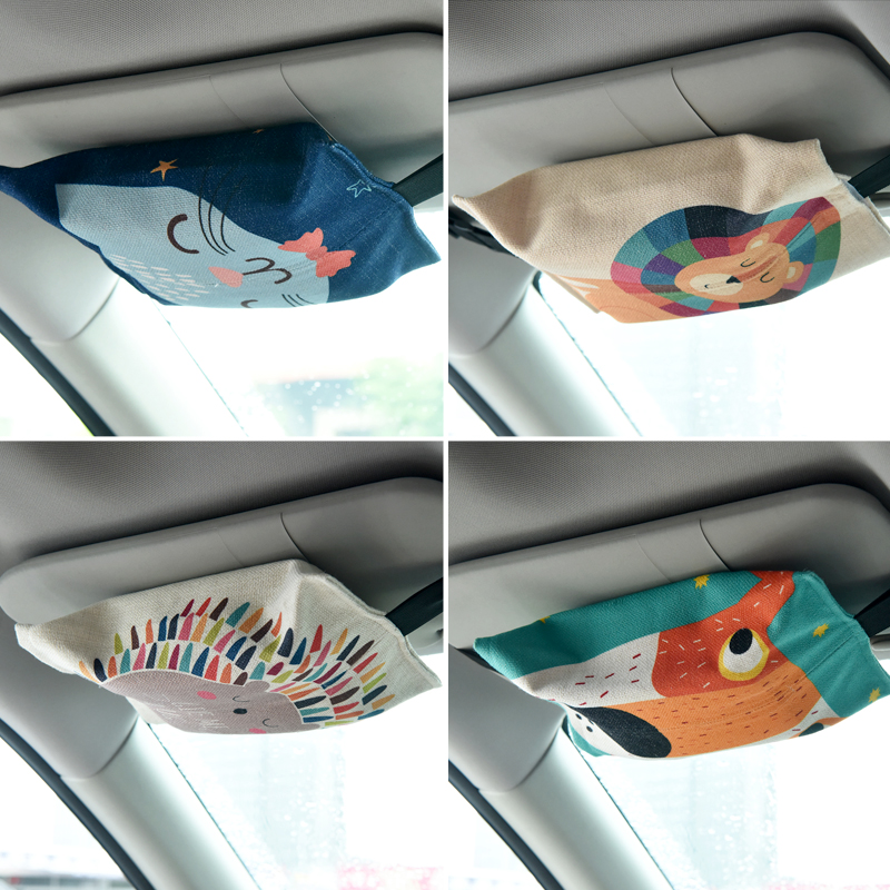 Car tissue box ins style receive cloth tissue bag chair back suspension and sun shield tissue bags