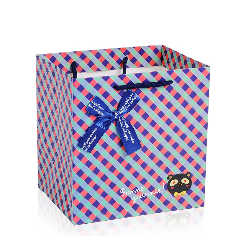  NEW custom logo color printing jewelry gift packaging bags with silk handle recycle shopping printed paper bag