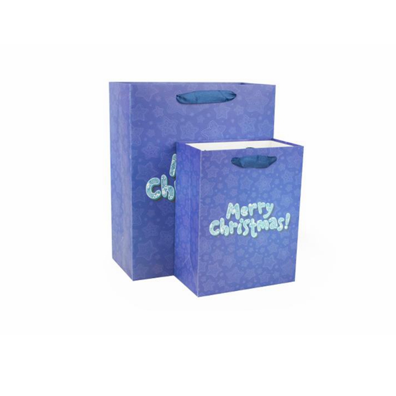 Wholesale custom shopping bag cheap merry christmas paper gift bag