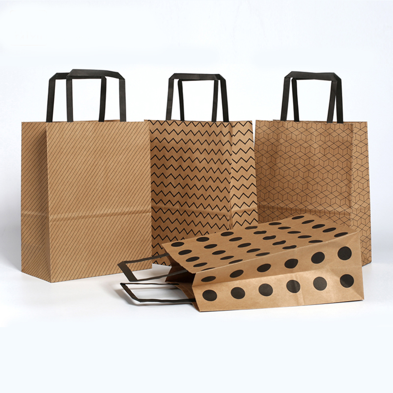 Custom recycled luxury craft gift carry shopping brown kraft paper bag