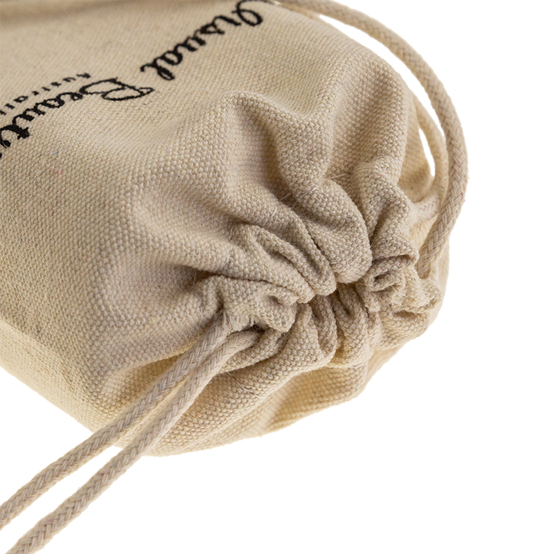 Letter logo custom printed natural eco friendly cotton fabric strong durable canvas drawstring bag for sale