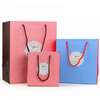 Customize different sized cheap gift art paper bag with gold hot stamping logo and ribbon