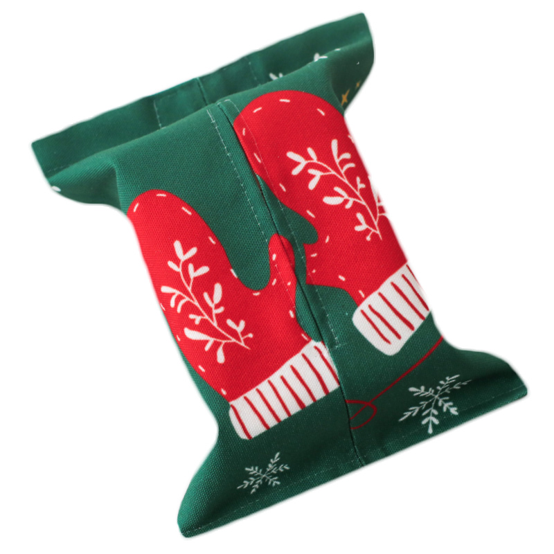Factory custom full version printing Christmas special cotton and linen tissue box with stock sample supply