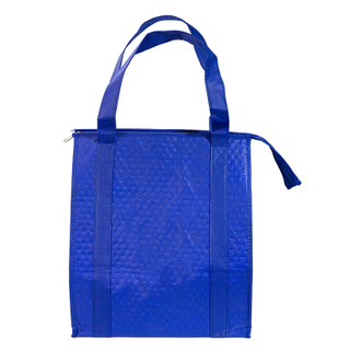 Blue non woven thick insulation layer multifunction strong durable recycled non woven cooler bag for outdoor bbq