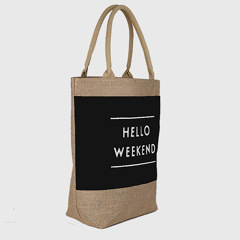 Logo printed custom jute shopping bag