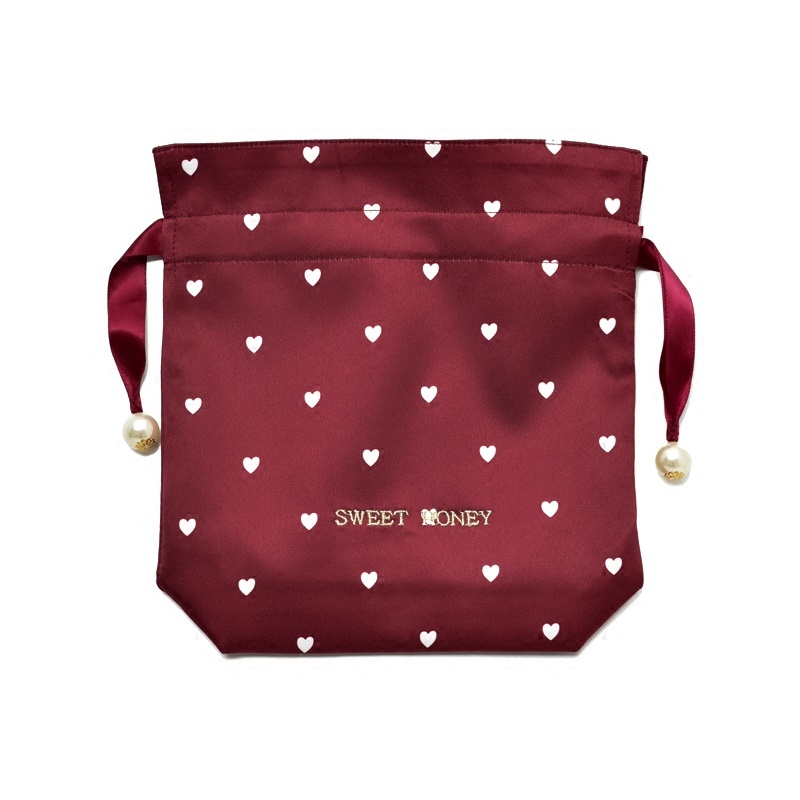 Custom high quality drawstring jewelry pouch satin pouch