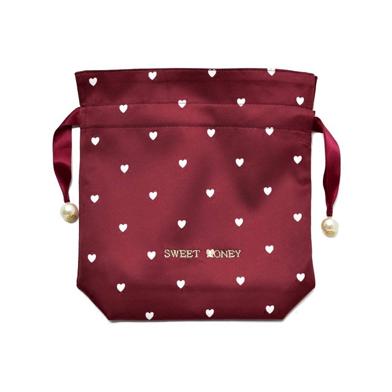 Custom high quality drawstring jewelry pouch satin pouch