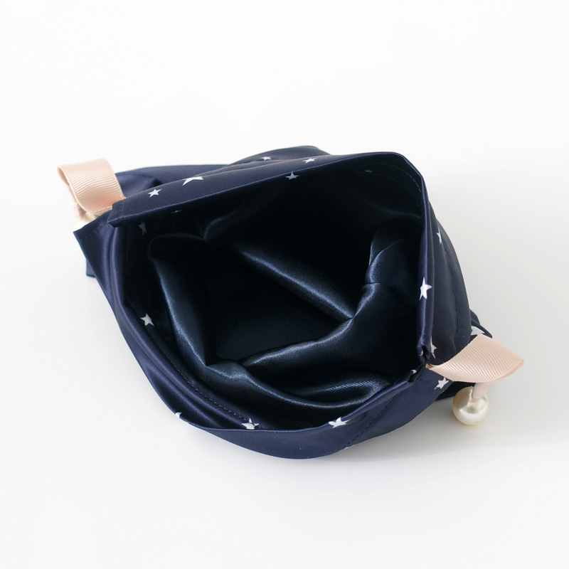Customized logo drawstring satin bag gift pouch for jewellery and cosmetic 