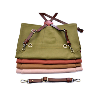 Simple Fashion Thick Cotton Canvas Household Or Work Apron with Leather Straps