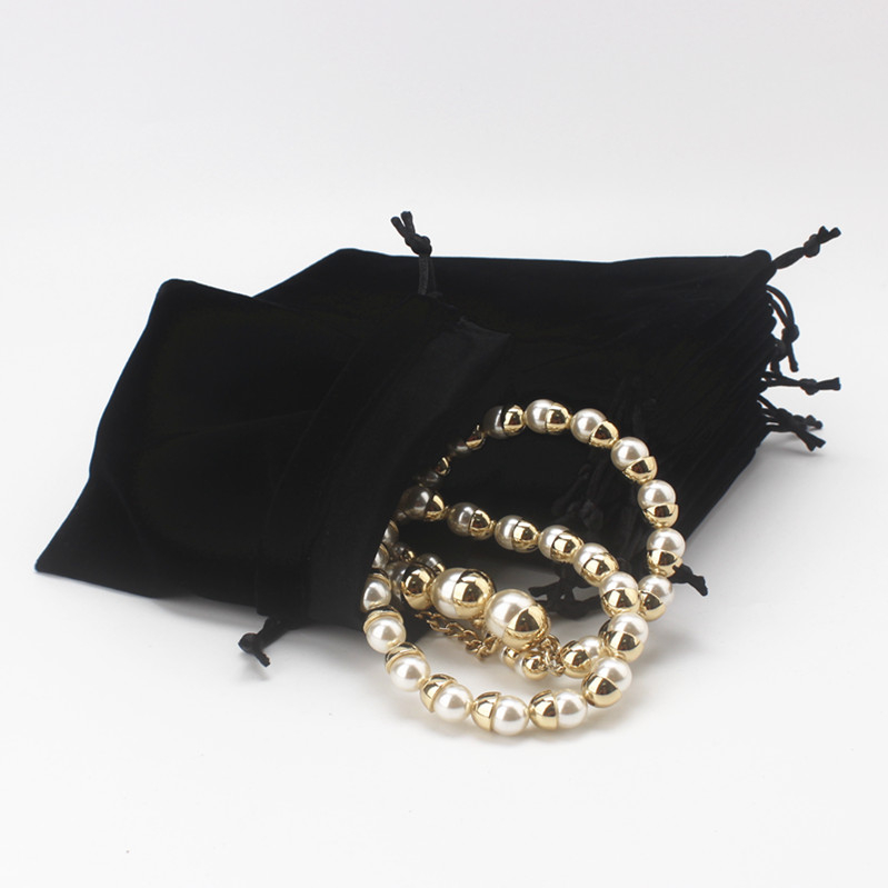 Promotional velvet bag jewelry drawstring gift bag packing bag with customize company logo
