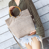 Eco friendly breathable natural color customized fashion popular lightweight practical jute shopping shoulder bag for women