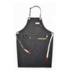 Customized Restaurant Work Uniforms Shop Overalls Denim Apron with Tool Pockets for Barista Barber Custom Logo