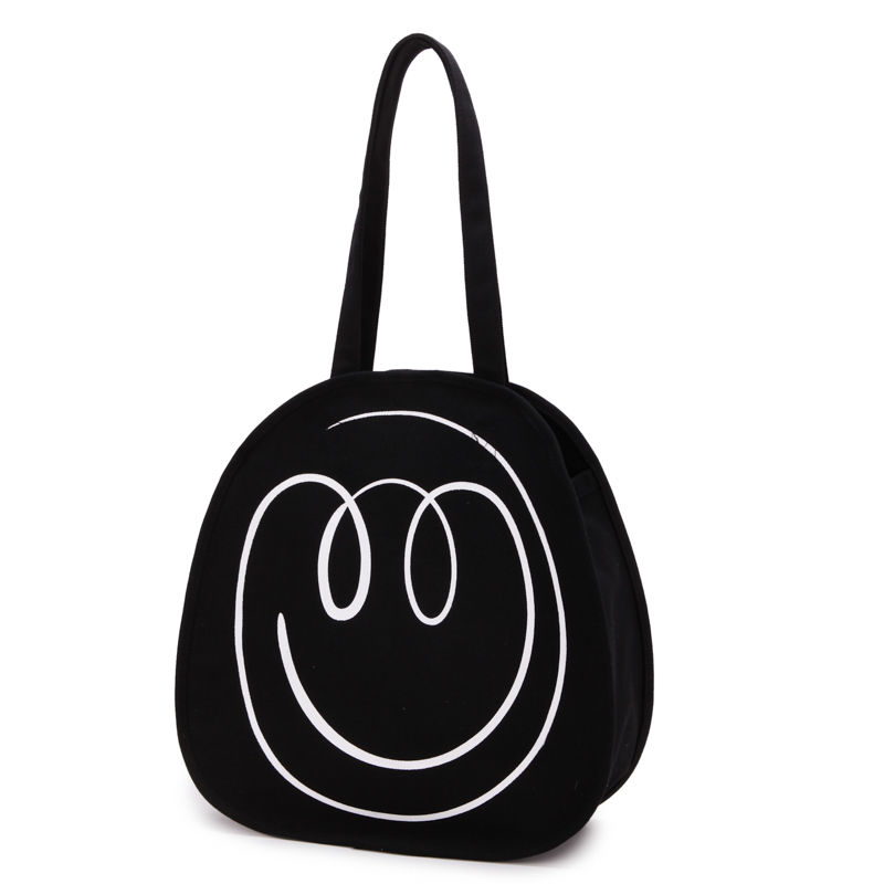 Newest design fashional round eco-friendly canvas tote bag for girls