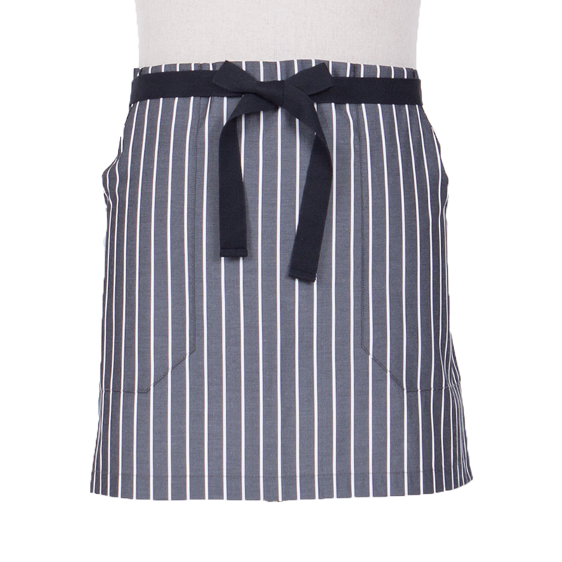 Striped designed new and fashional durable short work cotton apron for waiters