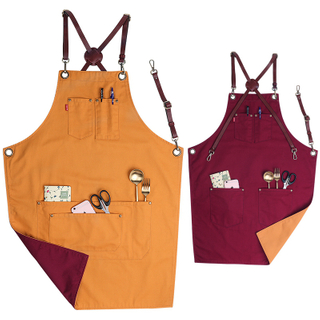 New design double color dustproof eco-friendly work canvas apron for waiters