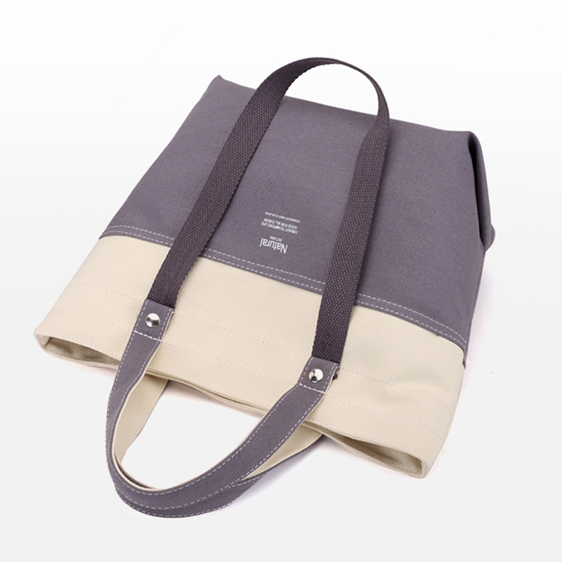 New product promotional price eco friendly recycled canvas tote bag with small zipper bag set sale