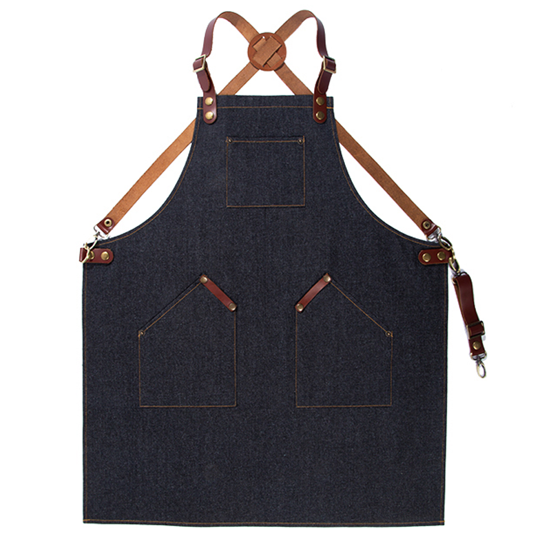 Korean Fashion Barista Barber Floral Baking Denim Work Apron Wholesale